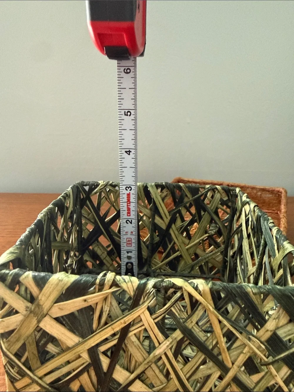 Woven Decorative Storage Box in Natural Brown and Black
